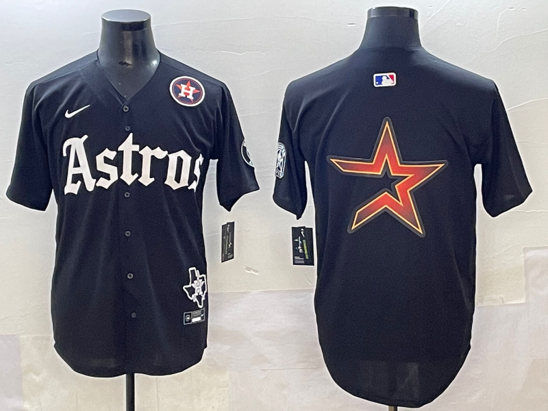 Men Houston Astros blank black MLB Nike 2025 jersey 04